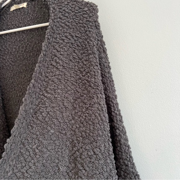 Umgee Womens Open Front Cardigan Gray Sz XL Popcorn Dolman Sleeve Pocket Boho - Picture 5 of 11